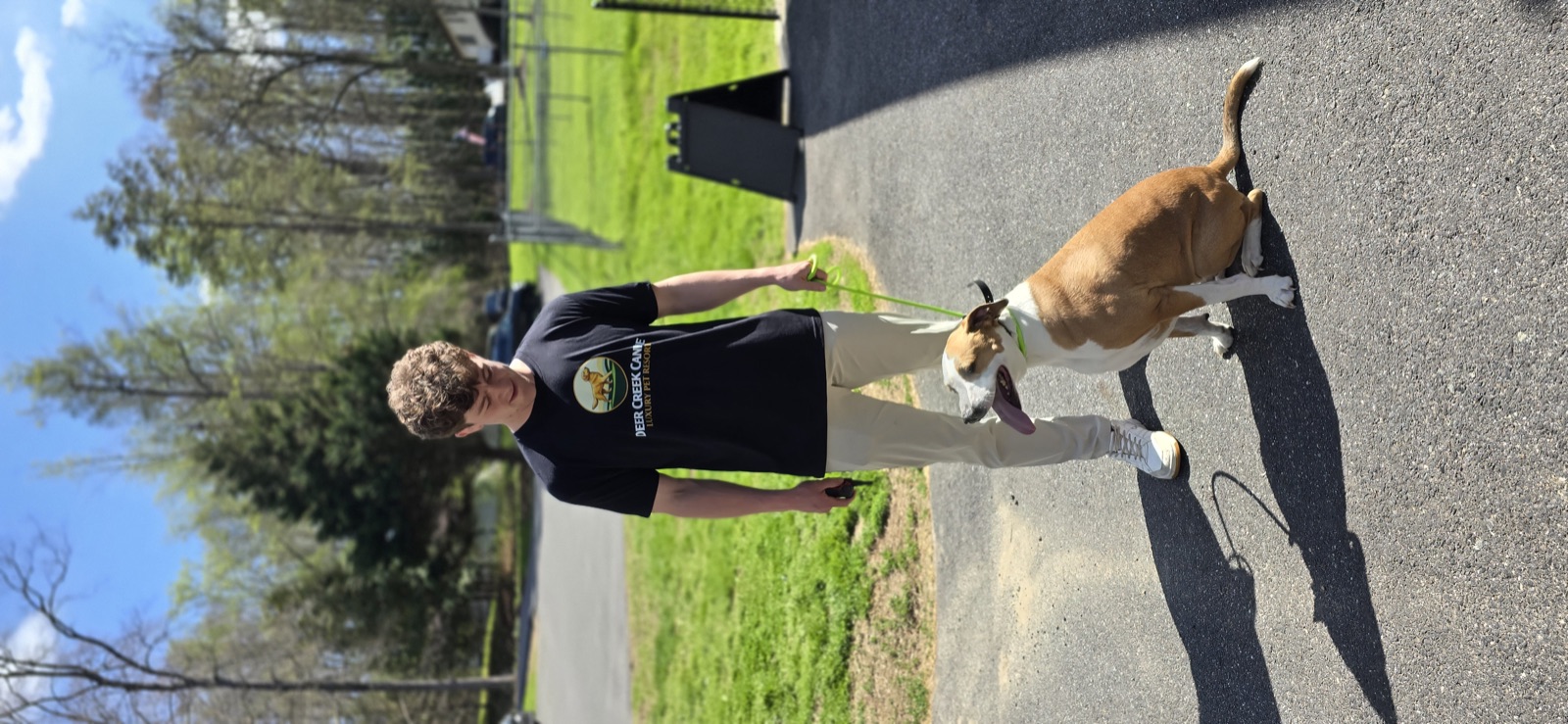 Deer Creek Canine trainer working with a dog at our 23-acre Bel Air, MD resort